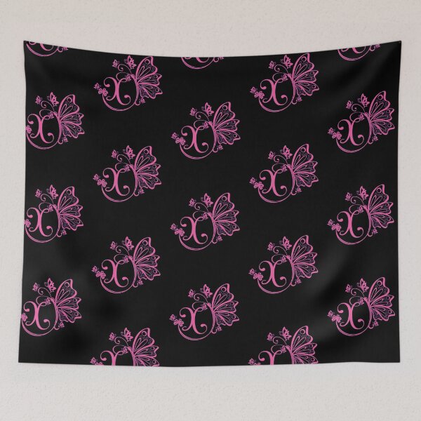Item preview, Ornamental Letter X, Pink Butterfly Monogram, Monogram Letter Ornament designed and sold by PROMEN Creativity.