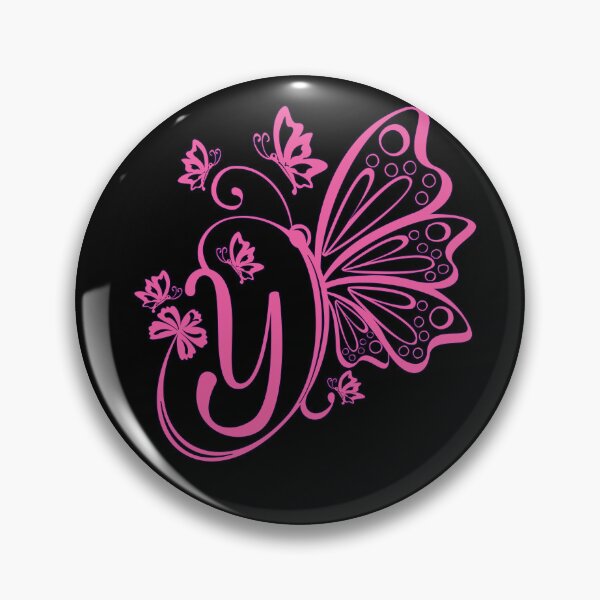 Item preview, Ornamental Letter Y, Pink Butterfly Monogram, Monogram Letter Ornament designed and sold by PROMEN Creativity.
