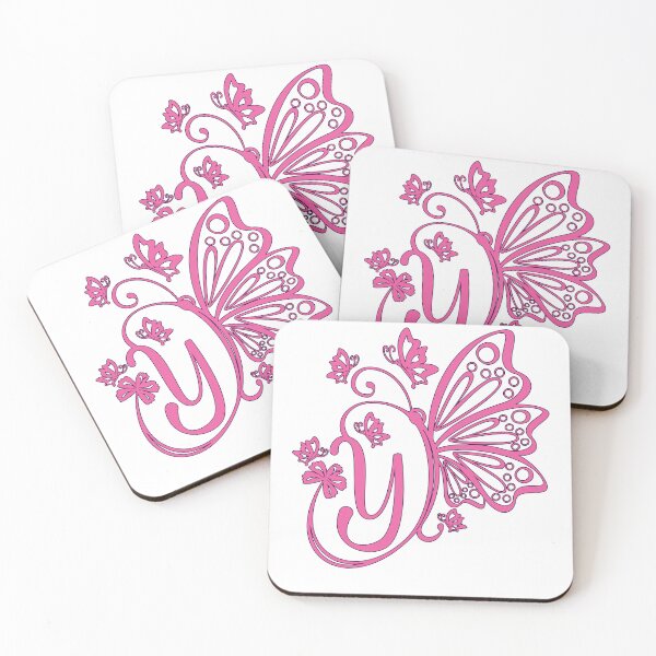 Item preview, Ornamental Letter Y, Pink Butterfly Monogram, Monogram Letter Ornament designed and sold by PROMEN Creativity.
