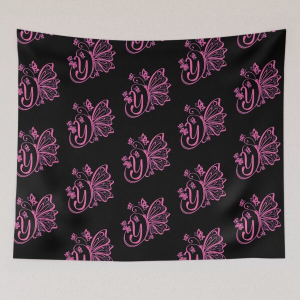 Item preview, Ornamental Letter Y, Pink Butterfly Monogram, Monogram Letter Ornament designed and sold by PROMEN Creativity.