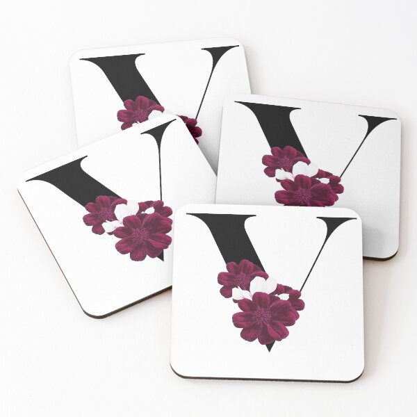 Item preview, letter V floral red designed and sold by LU NA.
