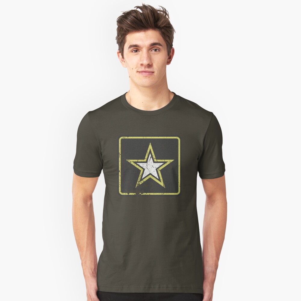 Vintage Look US Army Star Logo Slim Fit T-Shirt