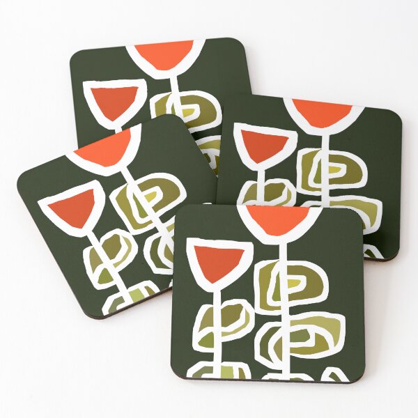 Item preview, Gorgeous Modern Scandinavian Floral Garden in Gradient Green and Orange designed and sold by Deutschic.