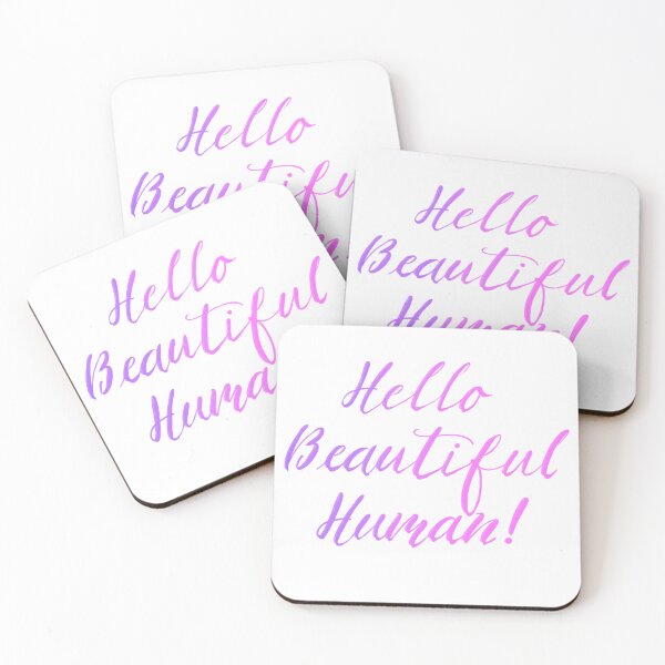 Item preview, Hello Beautiful Human in pinks designed and sold by TheBarefootMom.