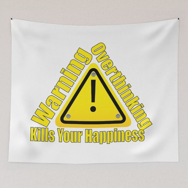Item preview, Warning Overthinking Kills Your Happiness designed and sold by Karamshooop.