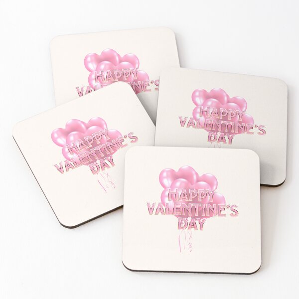 Item preview, Happy Valentine’s Day! Pink Bundle of Balloons (on Ivory) designed and sold by PawsitiveMum.