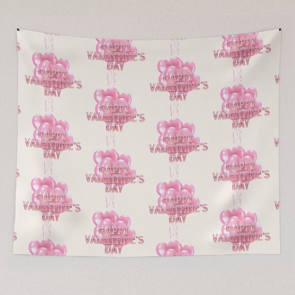 Item preview, Happy Valentine’s Day! Pink Bundle of Balloons (on Ivory) designed and sold by PawsitiveMum.