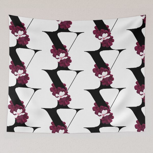 Item preview, letter Y floral red designed and sold by LU NA.