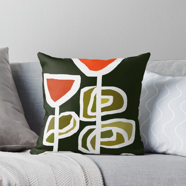 Aperçu de l'œuvre Magnifique jardin floral scandinave moderne en dégradé de vert et d'orange créée et vendue par Deutschic.