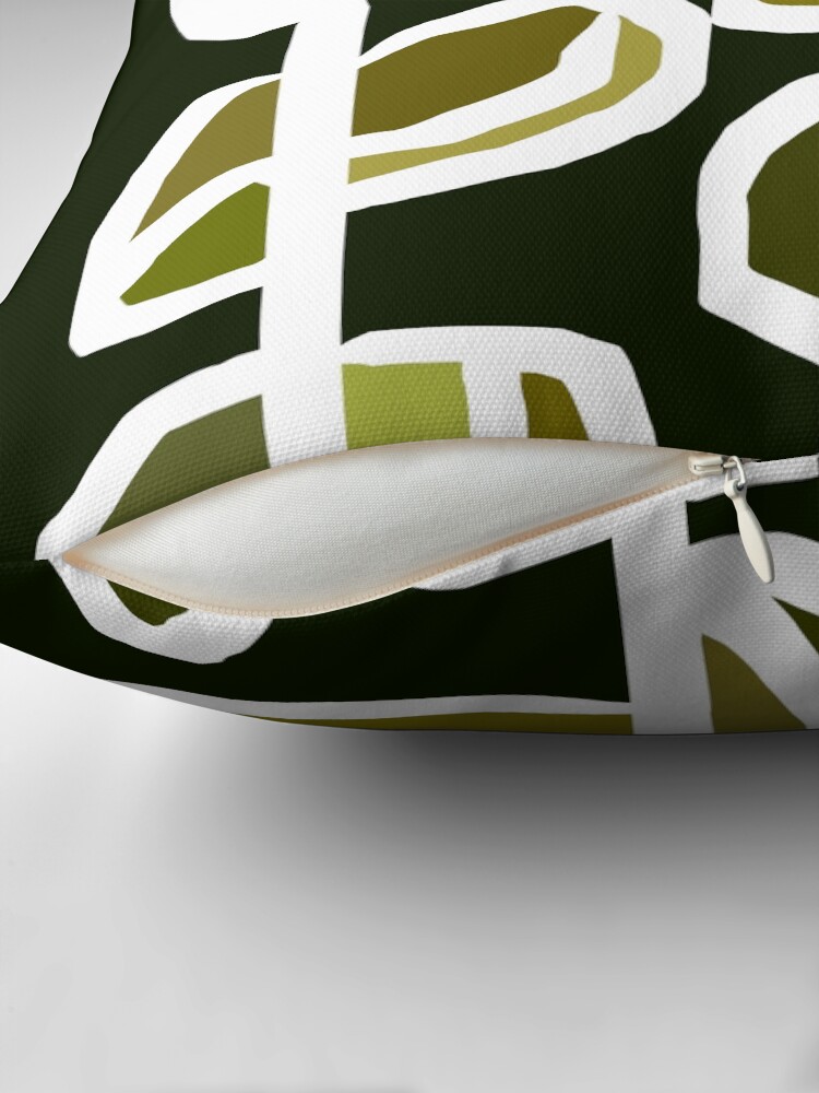 Thumbnail 2 of 4, Pillow, Gorgeous Modern Scandinavian Floral Garden in Gradient Green and Orange designed and sold by Deutschic.