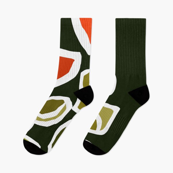 Item preview, Gorgeous Modern Scandinavian Floral Garden in Gradient Green and Orange designed and sold by Deutschic.