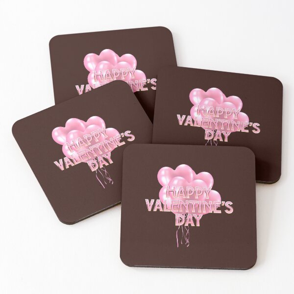 Item preview, Happy Valentine’s Day! Pink Bundle of Balloons (on Dk. Brown) designed and sold by PawsitiveMum.