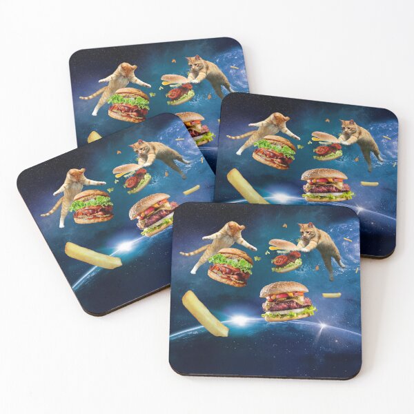 Item preview, Cats Attacking Burgers Through Wormhole in Space designed and sold by MeowMerch.