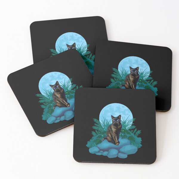 Item preview, Black magical cat in moonlight designed and sold by Satu Pihlajamaa.