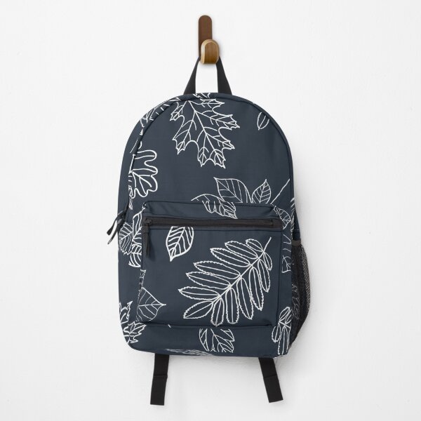 Item preview, White leafs on a blue-gray background designed and sold by Kari Nichols.