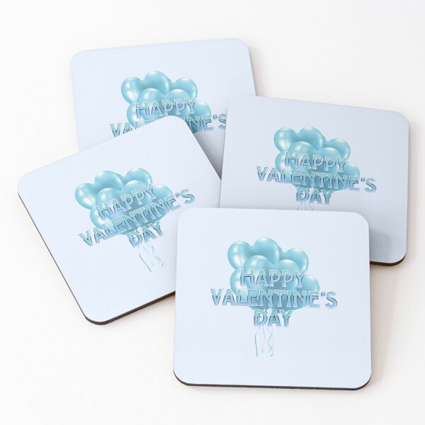 Item preview, Happy Valentine’s Day! Aqua Bundle of Balloons (on Lt. Blue) designed and sold by PawsitiveMum.