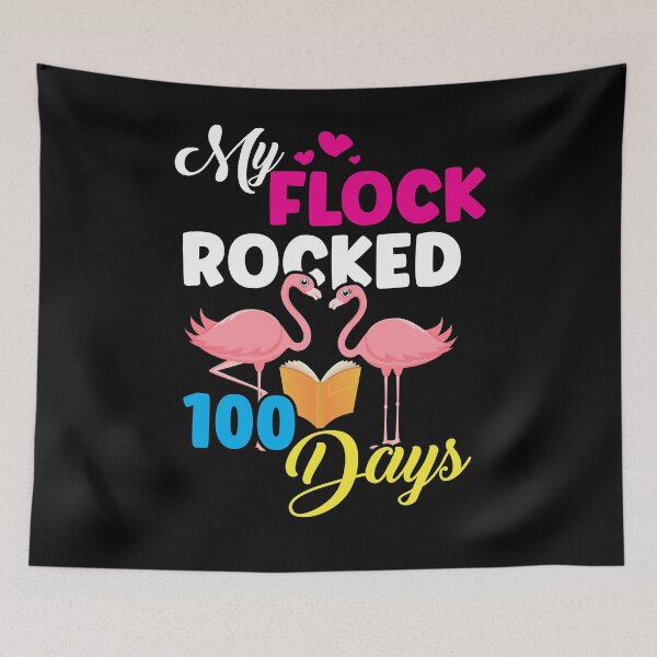 Item preview, My Flock Rocked 100 Days Flamingo Funny 100th Day School designed and sold by Dressed For  Duty.