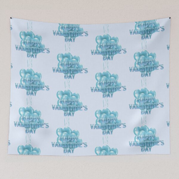 Item preview, Happy Valentine’s Day! Aqua Bundle of Balloons (on Lt. Blue) designed and sold by PawsitiveMum.