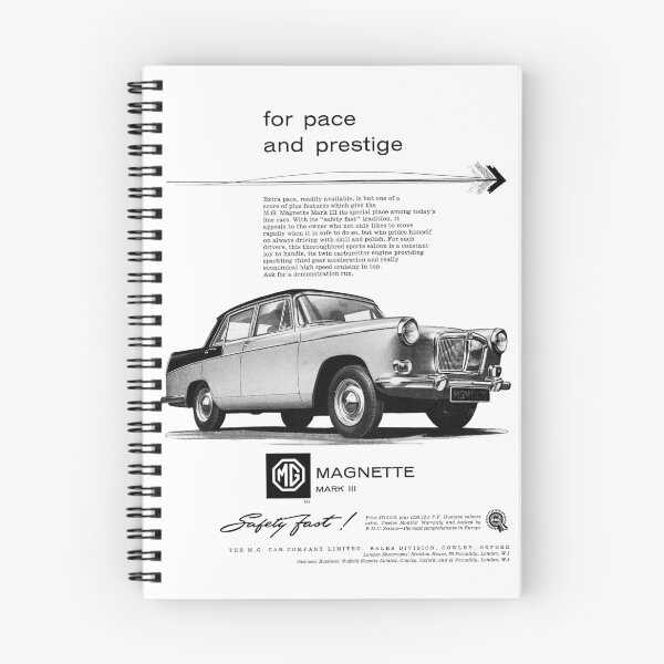 Aperçu de l'œuvre Voiture de sport MG Magnette annonce de voiture classique, 1959 créée et vendue par Random Railways.
