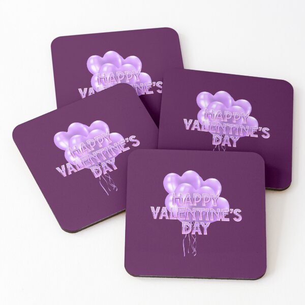 Item preview, Happy Valentine’s Day! Purple Bundle of Balloons (on Plum) designed and sold by PawsitiveMum.