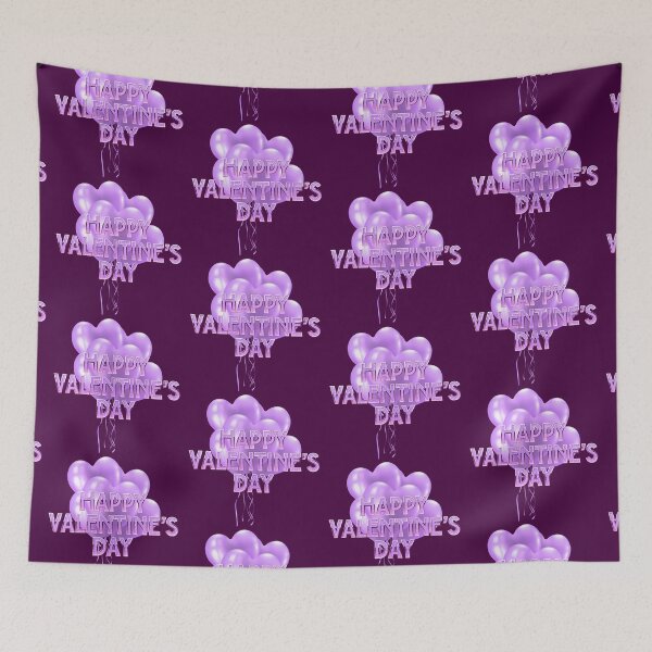 Item preview, Happy Valentine’s Day! Purple Bundle of Balloons (on Plum) designed and sold by PawsitiveMum.