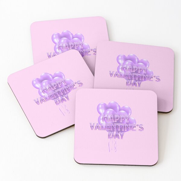 Item preview, Happy Valentine’s Day! Purple Bundle of Balloons (on Pink) designed and sold by PawsitiveMum.