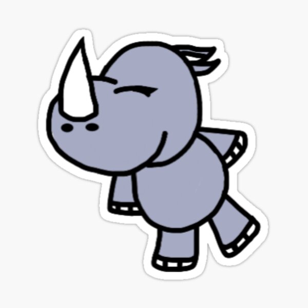 "Cute Rhino " Sticker by beebrody Redbubble