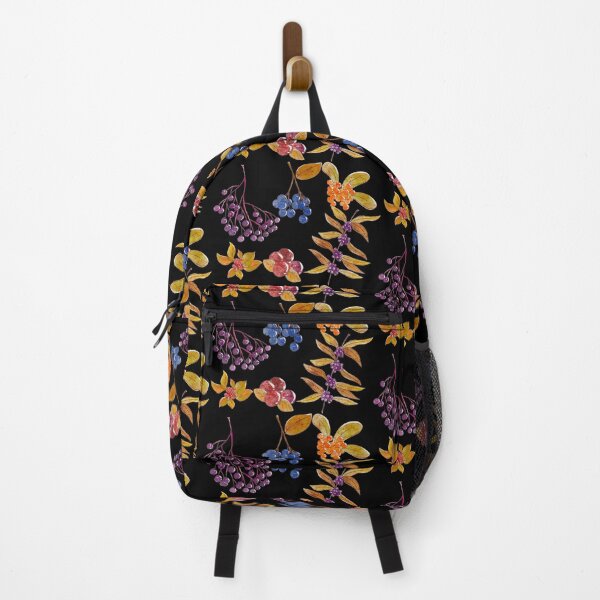 Item preview, Colorful Wild Berries Pattern Black Version designed and sold by Cora Gregory.