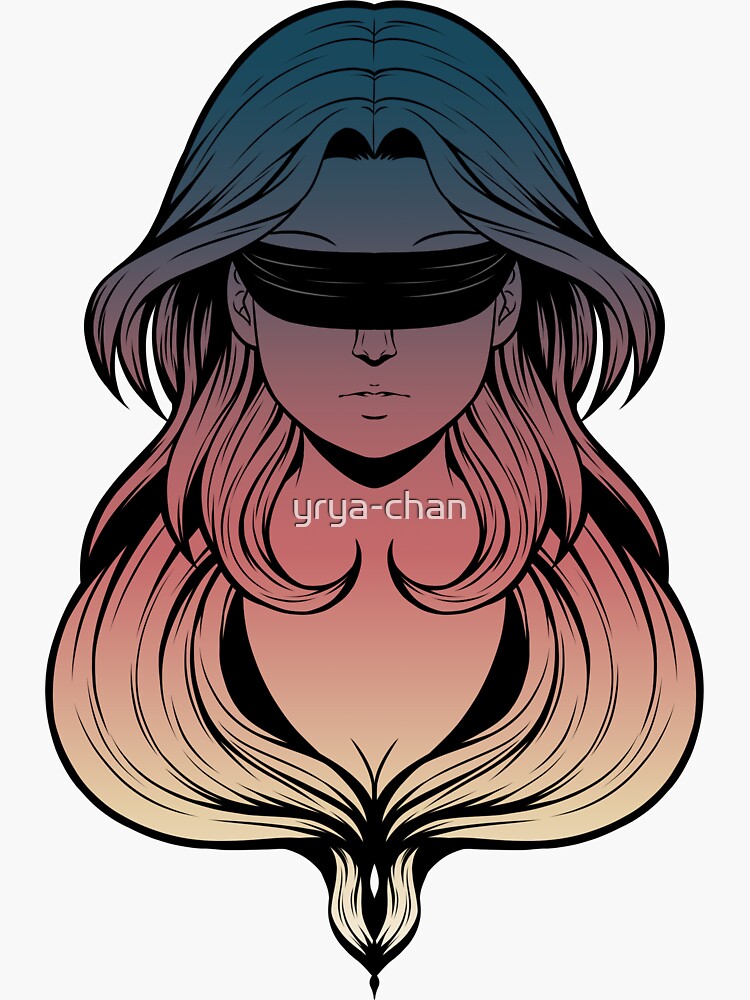 Blindfolded woman Sticker for Sale by artwork-ty