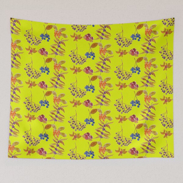 Item preview, Colorful Wild Berries Pattern Yellow Version designed and sold by Cora Gregory.