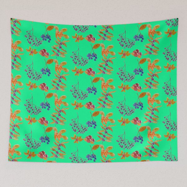 Item preview, Colorful Wild Berries Pattern Green Version designed and sold by Cora Gregory.