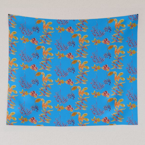Item preview, Colorful Wild Berries Pattern Blue Version designed and sold by Cora Gregory.