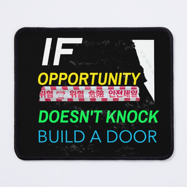 Item preview, IF OPPORTUNITY DOESN'T KNOCK BUILD A DOOR WALL ART designed and sold by SuccessfulVibes.