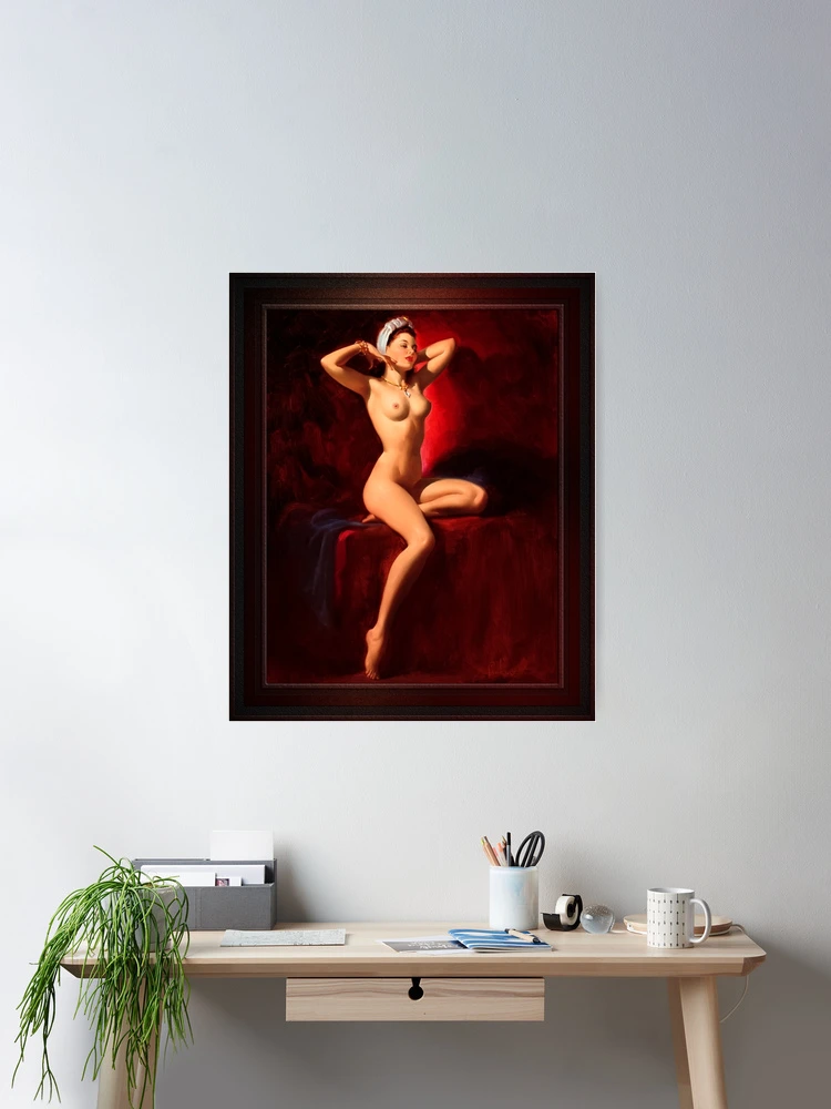 Hora de dormir por Art Frahm - Glamour de beleza noturna 2 Bedtime by Art Frahm Remastered Xzendor7 Classic Old Masters Reproductions Room Decor Poster Art Print