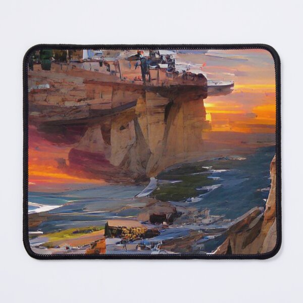 Item preview, Sunset cliffs Fantasy Art style Art designed and sold by NeuralProd.