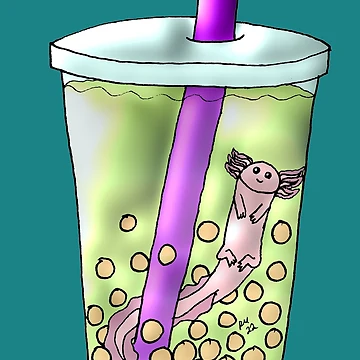 Artwork thumbnail, Axolotl Bubble Tea by RayRayViolet