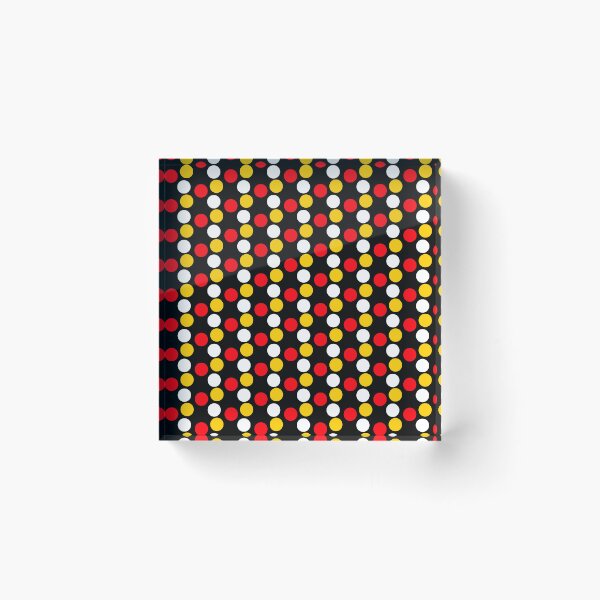 Item preview, Red white and yellow  poka dot black background  designed and sold by DemonicGloom.