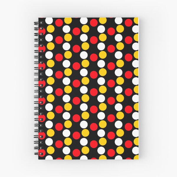 Item preview, Red white and yellow  poka dot black background  designed and sold by DemonicGloom.