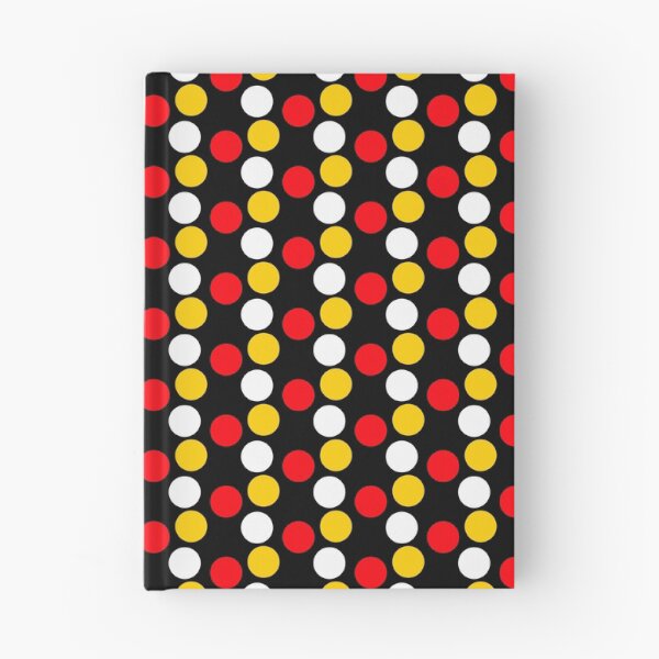 Item preview, Red white and yellow  poka dot black background  designed and sold by DemonicGloom.