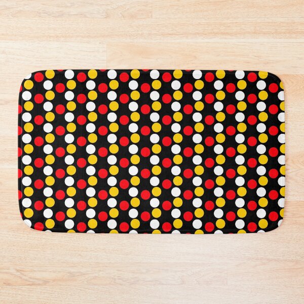 Item preview, Red white and yellow  poka dot black background  designed and sold by DemonicGloom.