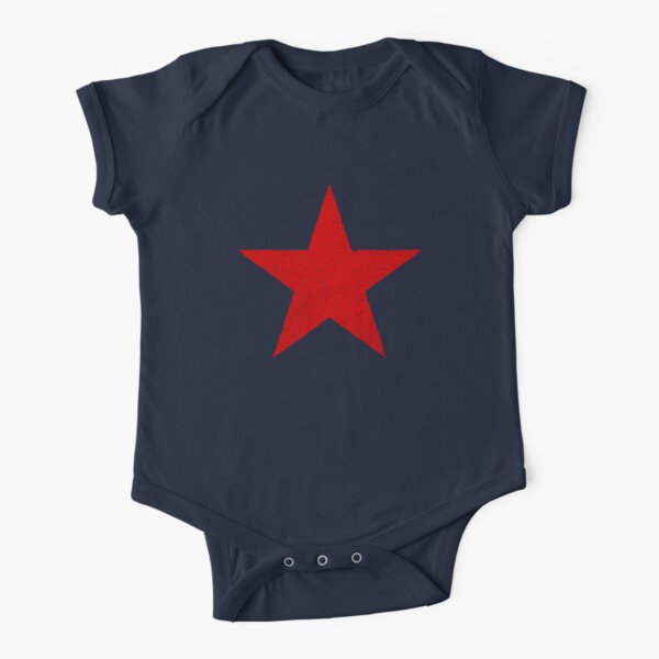 Vintage Look Russian Red Star Short Sleeve Baby One-Piece