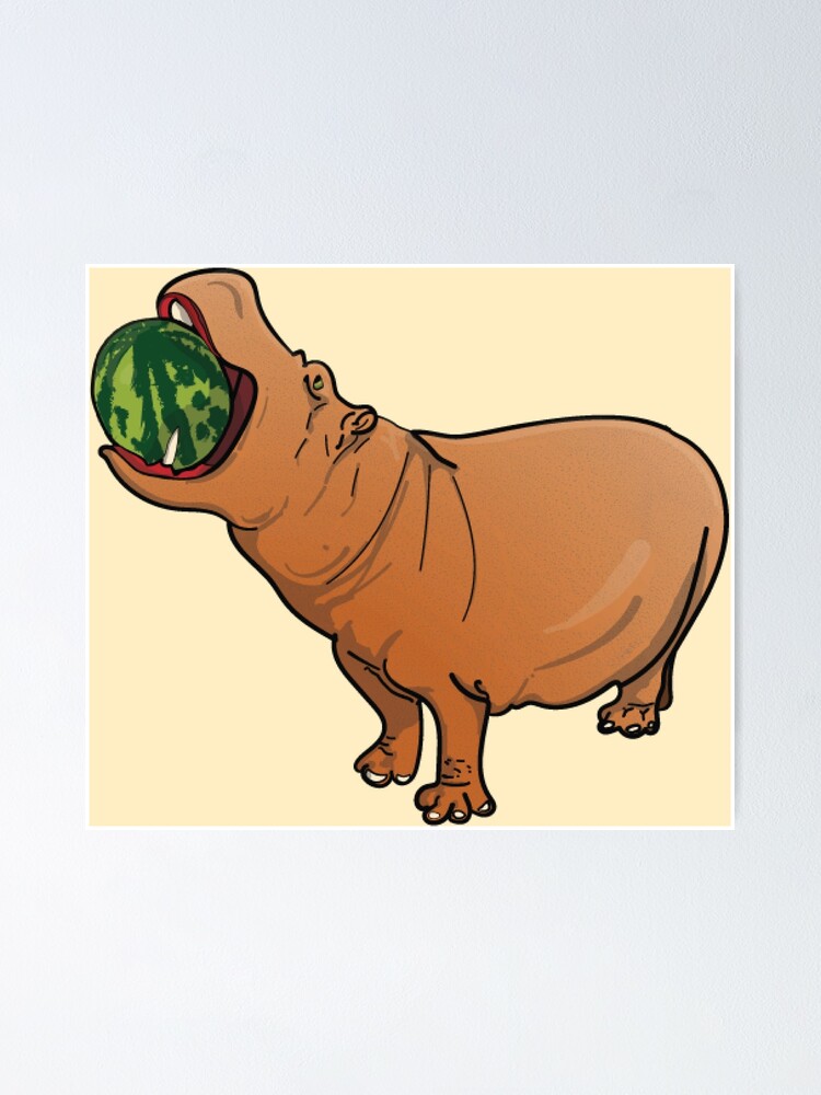 "Hungry Hippo Melon Crush" Poster for Sale by theliftedpro Redbubble