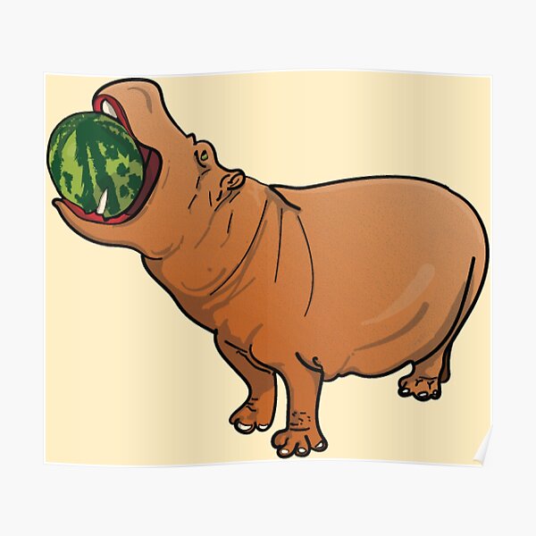 "Hungry Hippo Melon Crush" Poster for Sale by theliftedpro Redbubble