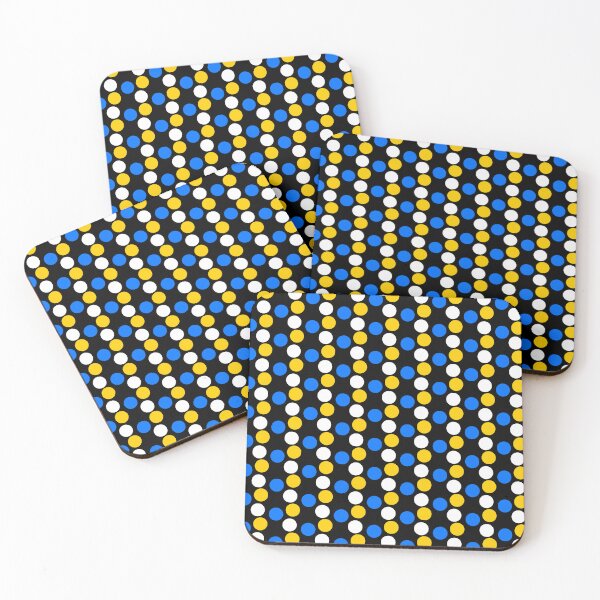 Item preview, Blue white and yellow  poka dot black background  designed and sold by DemonicGloom.