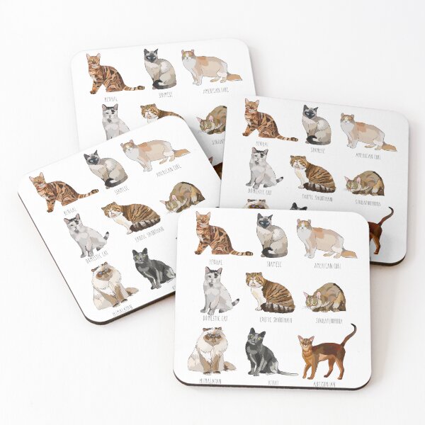 Item preview, Cats Bengal Siamese American Domestic Exotic Singapore Himalayan Kobat Abyssinian designed and sold by MDBespokeArt.
