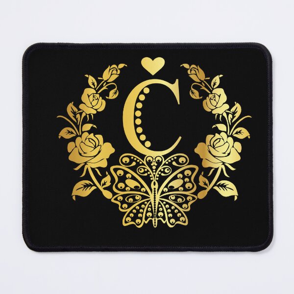 Item preview, Ornamental Letter C, Rose Gold Butterfly, Gold Monogram Ornament designed and sold by PROMEN Creativity.