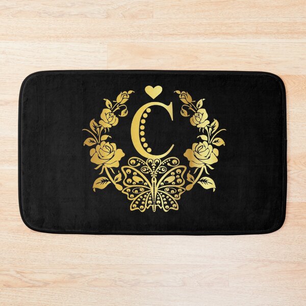 Item preview, Ornamental Letter C, Rose Gold Butterfly, Gold Monogram Ornament designed and sold by PROMEN Creativity.