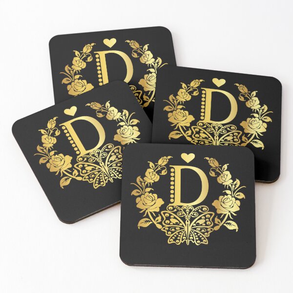 Item preview, Ornamental Letter D, Rose Gold Butterfly, Gold Monogram Ornament designed and sold by PROMEN Creativity.