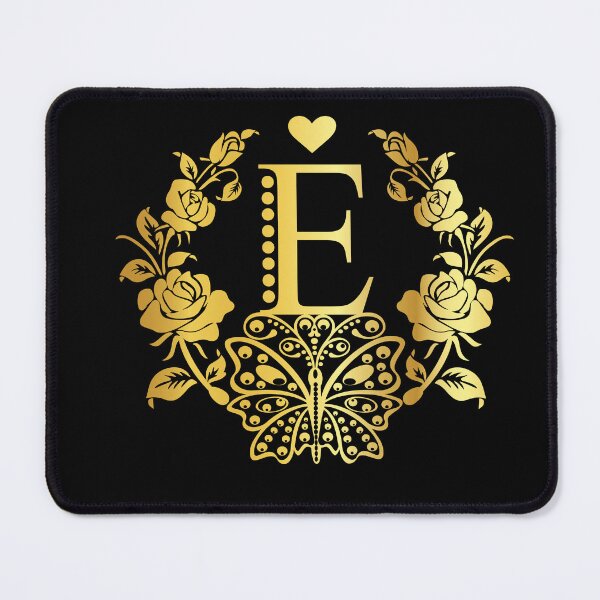 Item preview, Ornamental Letter E, Rose Gold Butterfly, Gold Monogram Ornament designed and sold by PROMEN Creativity.