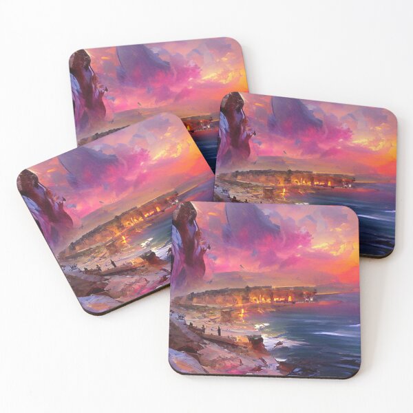 Item preview, Sunset cliffs Psychic style Art designed and sold by NeuralProd.